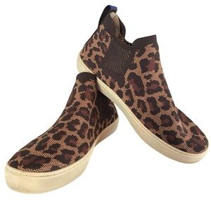 Rothy’s The Chelsea Ankle Boots Wildcat Cheetah Print Size 10.5